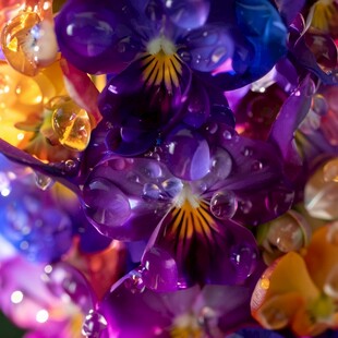 炫彩绽放水晶花朵