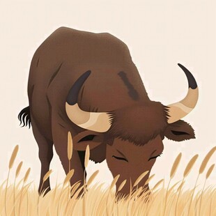 野牦牛插画