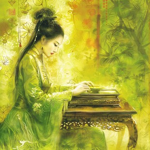 古代小姐弹古筝