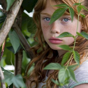 满脸雀斑的儿童