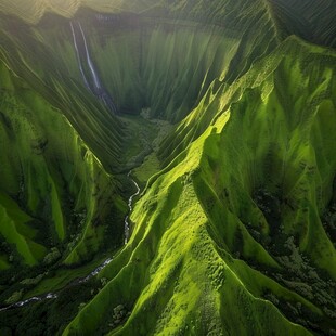 绿山沟壑