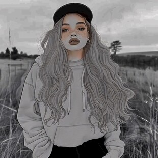 欧美风女孩插画