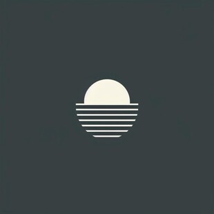 海上日出标志logo