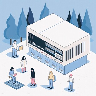 山科大图书馆插画