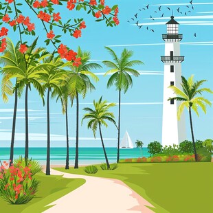 迈阿密插画宣传背景