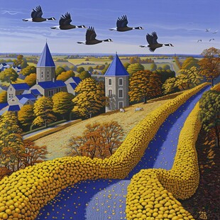 荷兰插画手绘装饰画