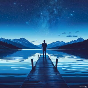 星辰大海男孩背影