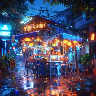 雨后的小店