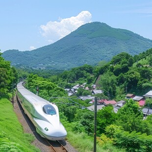 山林中行驶的动车