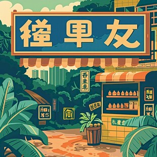 粤语文创插画