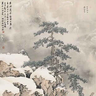 松石雪景图