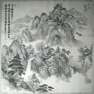 松树山峰画