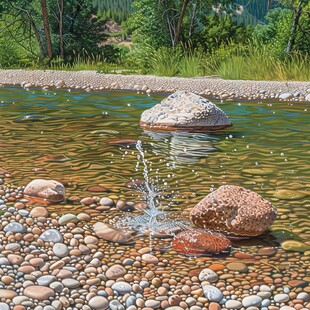 鹅卵石水景