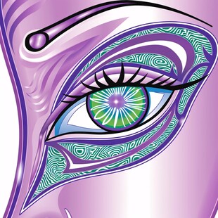 紫色眼睛画