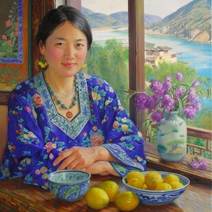 江南美女油画