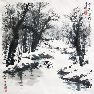 雪景水墨画