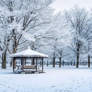 雪后凉亭