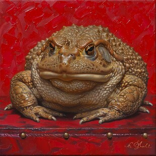 爬行动物油画