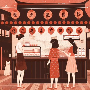 年糕店插画