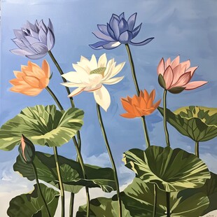 3d壁画荷花