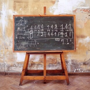 破旧的教室讲台黑板