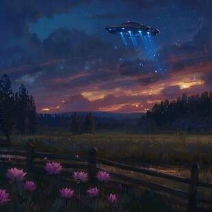 飞碟科幻电影背景