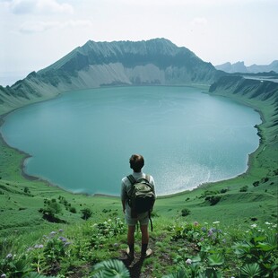 天池地池火山湖泊