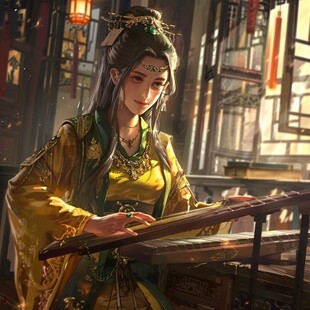 古风棋牌美女