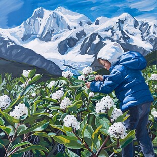雪莲花包装插画