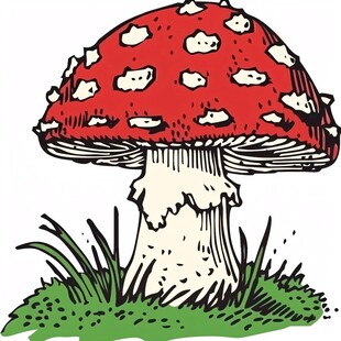 红菇插画手绘