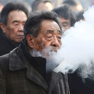 抽旱烟的大财主