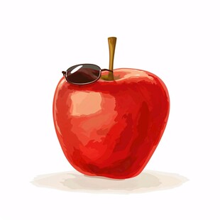 手绘卡通红苹果