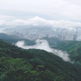 云雾缭绕梧桐山