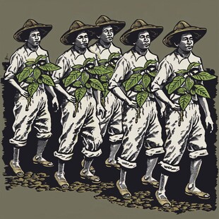 采茶人原创插画