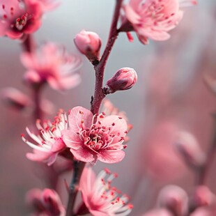 花卉特写桃之夭夭