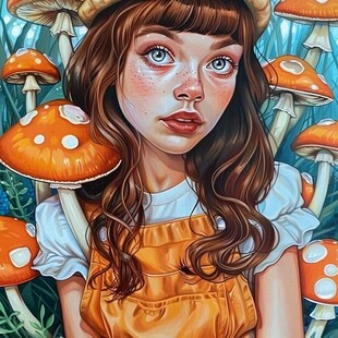 原创蘑菇挂画