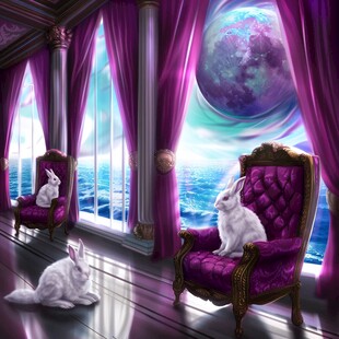 手绘紫色梦幻场景