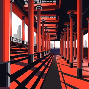红色柱廊