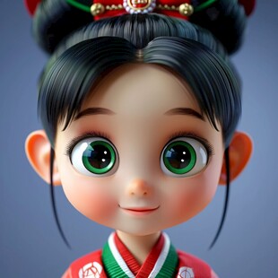 q版朝鲜族女孩