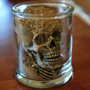 骷髅头玻璃杯