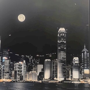 维多利亚港中秋节夜景