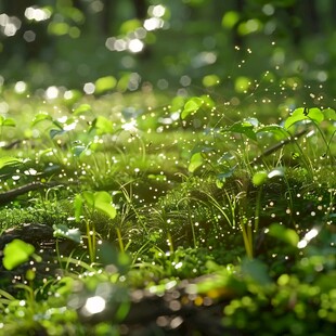 阳光照耀苔藓