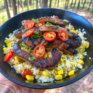 黑椒肠牛肉饭