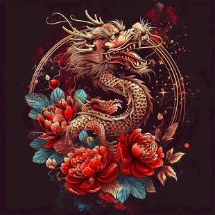 龙年文创印花图案