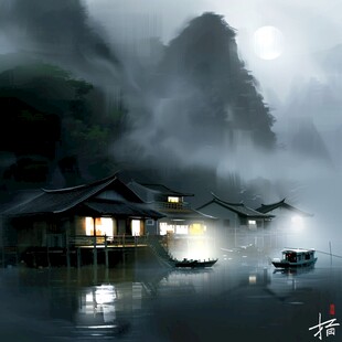 风景厚涂