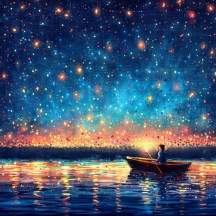 夜里划船