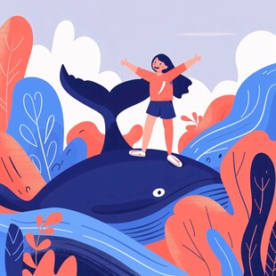 拥抱大自然插画