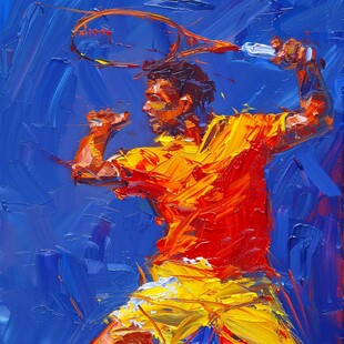 运动油画