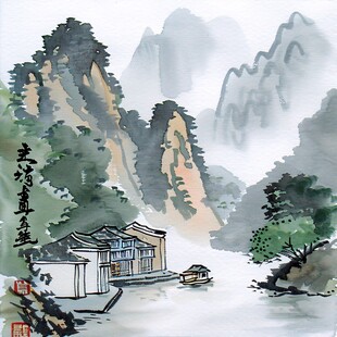 鼠绘山水画