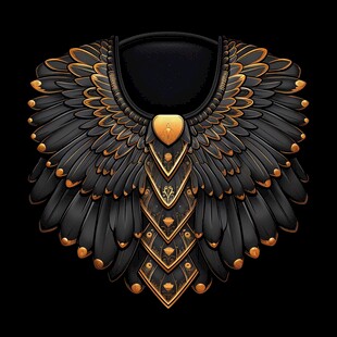 黄金质感纯金色翅膀